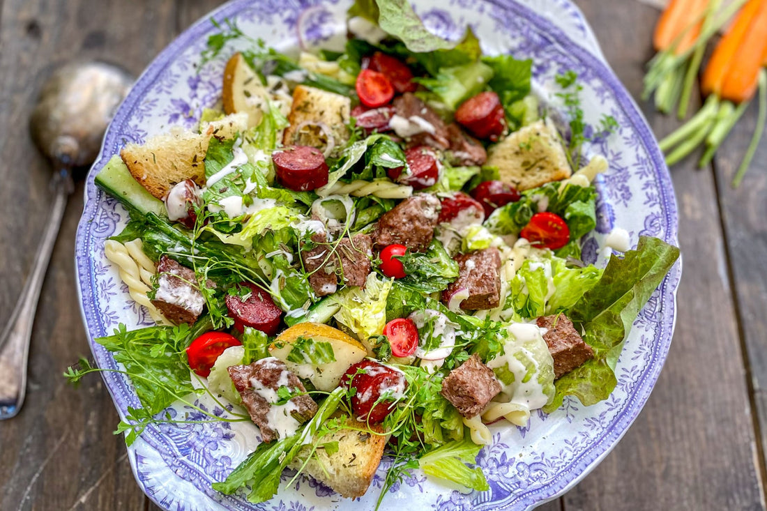 Pastasallad på grillrester
