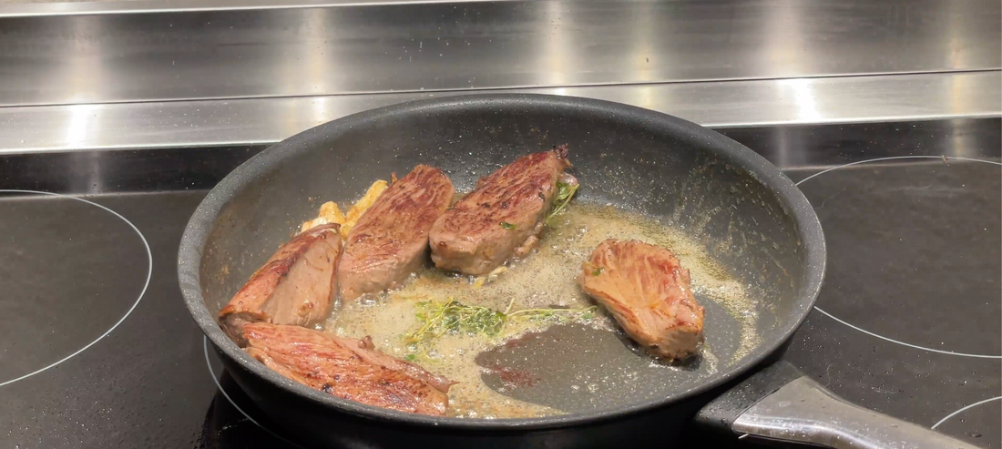 Stek viltkött direkt i pannan