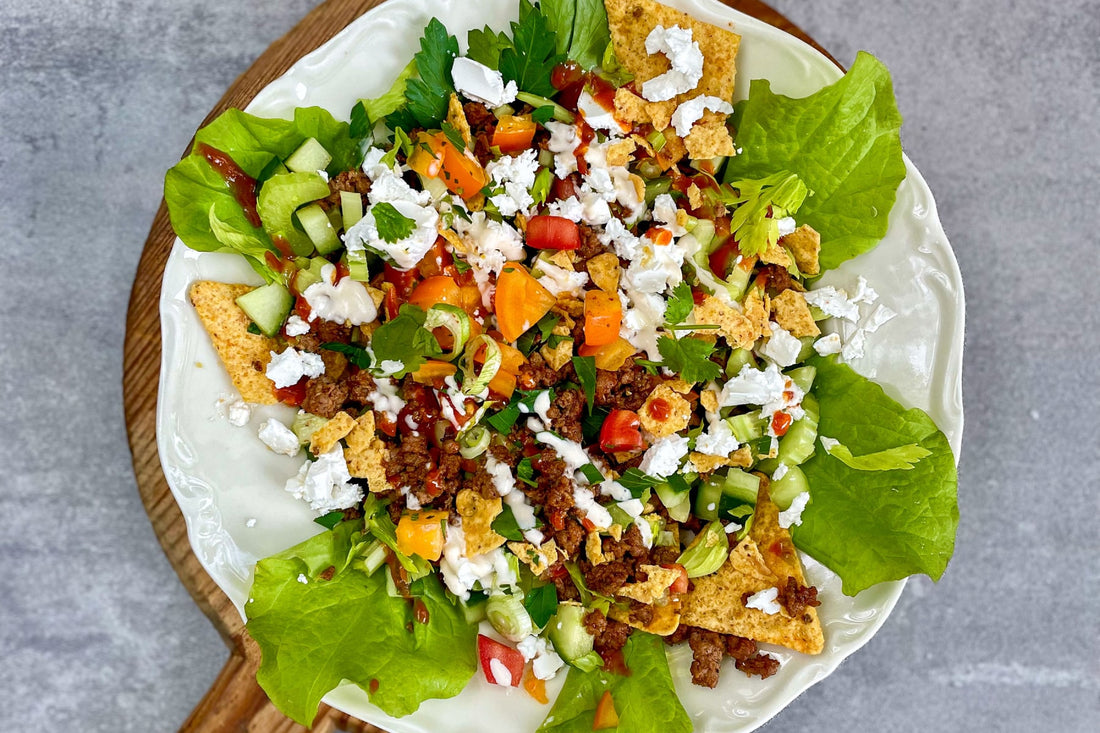 Tacosallad vildsvinsfärs